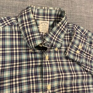 Brooks Brothers Regent Fit Plaid Button Down Shirt Men M Non Iron Supima Cotton
